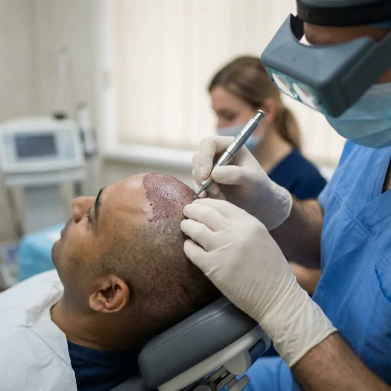 Direct Hair Implantation precision graft placement by surgeon
